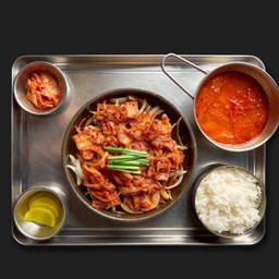 ชุดโคชูจังหมูสามชั้น+ซุปกิมจิ