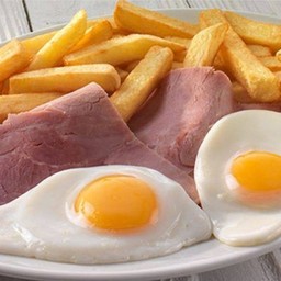 Ham, 2 Eggs & Chips