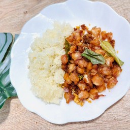 เอ็นไก่ทอด+ข้าวเหนียว