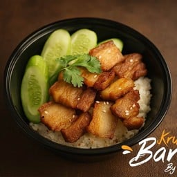 ข้าวหมูสามชั้นทอดน้ำปลา
