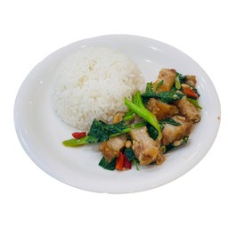 คะน้าหมูกรอบ