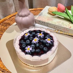 เค้กบลูเบอรี่ครีมนมสด 1 ปอนด์ เค้กวันเกิด