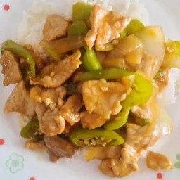 พริกหยวกราดข้าว