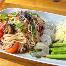 ตำขนมจีนกุ้งสด