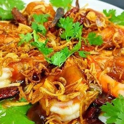 กุ้งราดซอสมะขาม