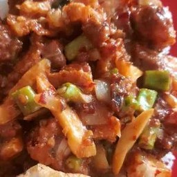 พริกเผาราดข้าว