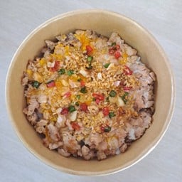 ข้าวไข่ขยี้ + หมูสับพริกกระเทียม