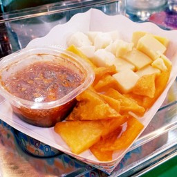 ข้าวแรมฟืน(สด)+ทอด+น้ำจิ้ม เจ