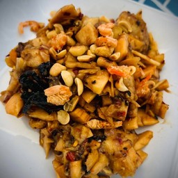 ตำกระท้อน ปล้าร้า พริกไทยดำ (เพิ่มน้ำปูบอกได้นะคะ)