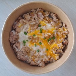 ข้าวไข่ขยี้ + หมูสับทรงเครื่อง