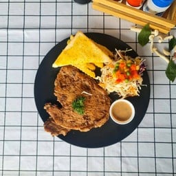 สเต็กหมูพริกไทยดำ