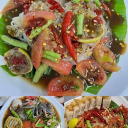 ตำเส้นเล็กหมึกสด