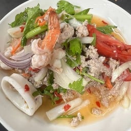 ยำวุ้นเส้นหมูสับ กุ้ง หมึก