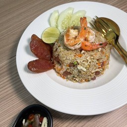 ข้าวผัดกุ้ง+กุนเชียง