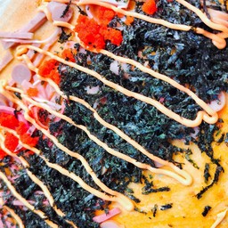 ซอสพิซซ่า เบค่อน ไส้กรอก สาหร่ายย่าง ไข่กุ้ง