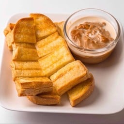 ขนมปังปิ้ง เเยกจิ้ม สังขยาชาไทย