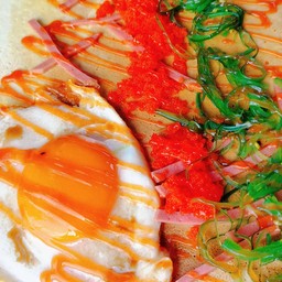 ซอสพิซซ่า ไข่ดาว ไส้กรอกแดง ยำสาหร่าย ไข่กุ้ง