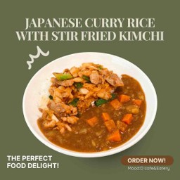ข้าวแกงกระหรี่ผัดกิมจิ Japanese Curry Rice with Stir-Fried Kimchi