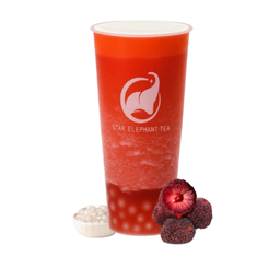 ชาหยางเหมยปั่นครีมชีส Bayberry smoothie  with cream cheese  杨梅冰沙奶盖
