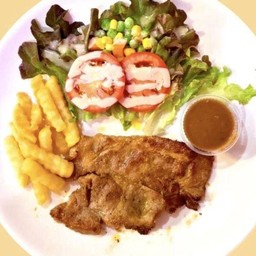 สเต็กหมูพริกไทยดำ