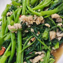 Stir Fried Morning Glory With Minced Pork