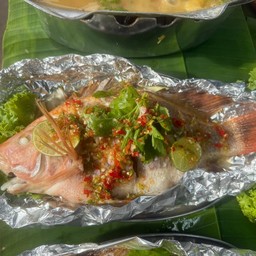 ปลาทับทิมนึ่งมะนาว