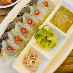 กุ้งแก้วแช่น้ำปลากวน