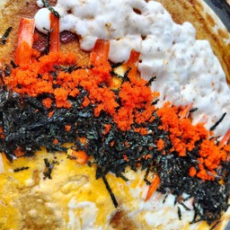 พริกเผา ดับเบิ้ลชีสยืด(x2) ไข่ไก่ ปูอัด ไข่กุ้ง สาหร่ายย่าง