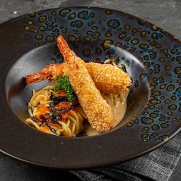 สปาเกตตีกุ้งทอดครีมเอบิโนริ