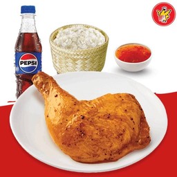 อิ่มคุ้มไก่ย่างบางตาล เป๊ปซี่ ข้าวเหนียว