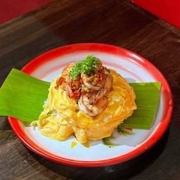 ข้าวไข่ข้นกุ้งคั่วพริกเกลือ