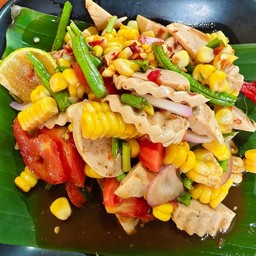 ตำข้าวโพดหมูยอ (ไม่ใส่ปลาร้า)