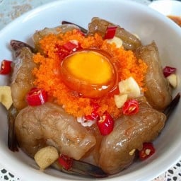ข้าวหน้ากุ้งดอง+ไข่ดอง+ไข่กุ้ง