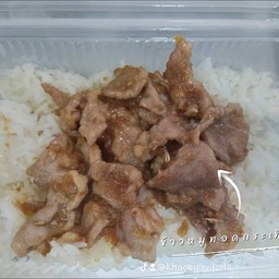ข้าวหมูทอดกระเทียมพริกไทย