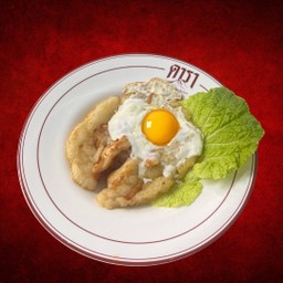 คั่วไก่เส้นกรอบไข่อบดารา