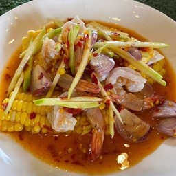 ยำกุ้งสุก+ข้าวโพดม่วง
