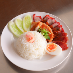 ข้าวหมูแดงหมูกรอบ