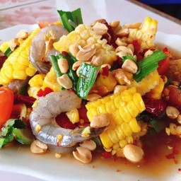 ตำข้าวโพดกุ้งสด