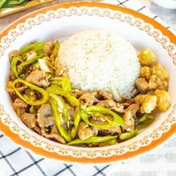 ผัดพริกหยวกราดข้าว.