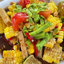 ตำข้าวโพดหมูยอ (ปลาร้า)