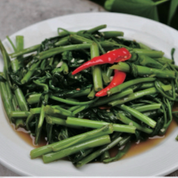 ผัดผักบุ้งไฟแดง 炒空心菜