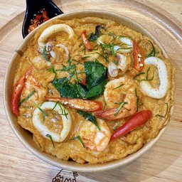 ข้าวห่อหมกทะเลไข่ข้นไอซ์ฟรายส์   (เมนูใหม่ ทีเด็ด ท้าให้ลอง!!!)