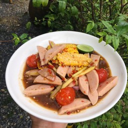 ยำหมูยอไข่แดงเค็ม