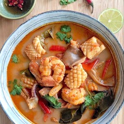 ต้มยำรวม ทะเล = ถ้วย ( น้ำข้น / น้ำใส )