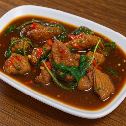 เนื้อสะโพก ผัดกะเพรา