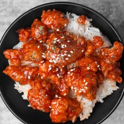 ข้าวไก่ทอด ซอสเกาหลี