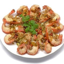 กุ้งนึ่งซีอิ๊ว酱蒸大虾steamed prawns in soy sauce