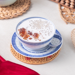 สาคูต้มพีชกรัมในนมมะพร้าว 椰奶桃胶西米露 Sago with Peach Gum & Coconut Milk