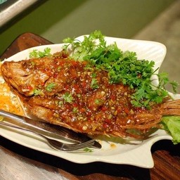 ปลาทับทิม ราดพริก / 1ตัว