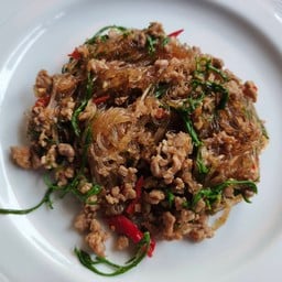 ข้าวแกงอาหารตามสั่งคอหมูย่างรสเด็ด